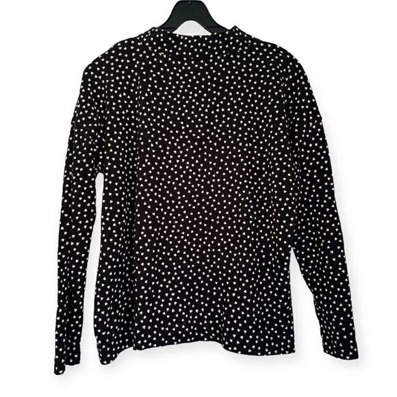 Loft Polka Dot Hearts Double Button Top Size Medium - Picture 2 of 5